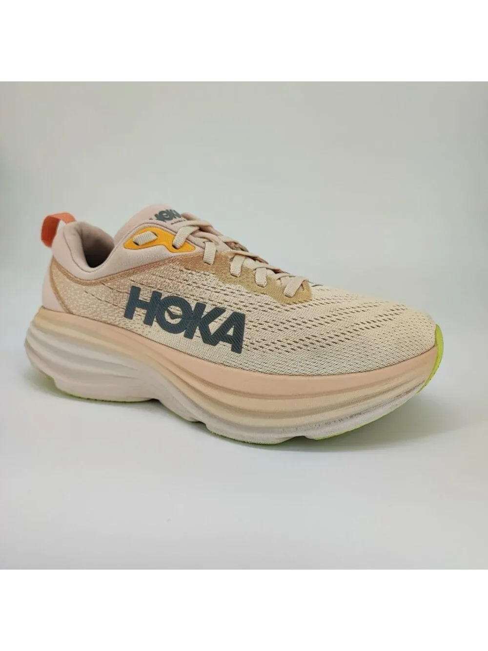 HOKA Bondi 8 Women's Size 9 US Running Shoes Mesh Cream Vanilla 1127952 CMV